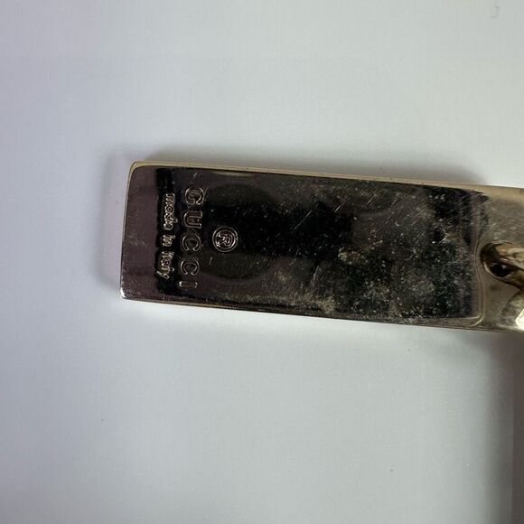 Gucci Bicolor Long Porte Cles Keychain Leather Metal With Pouch And‎ Box - Picture 6 of 12